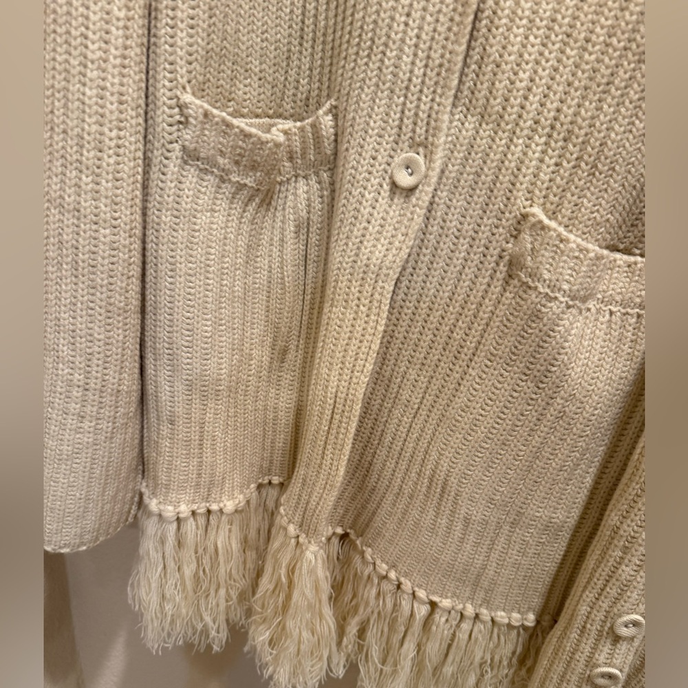 Hanifa Cream Ribbed Cardigan - Picture 4 of 7